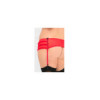 Porte-jarretelles string rouge grande taille fine maille 